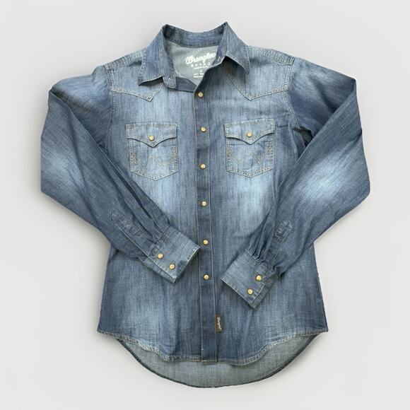Wrangler Other - Men's Wrangler Retro Premium Long Sleeve Denim Western Snap Shirt Size Small